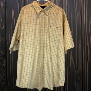 Sean John Mens XXL Short Sleeve Casual Button Up Shirt Preppy Streetwear Neutral
